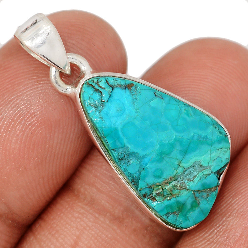 1.2" Malachite In Chrysocolla Rough Pendants - MRCP149