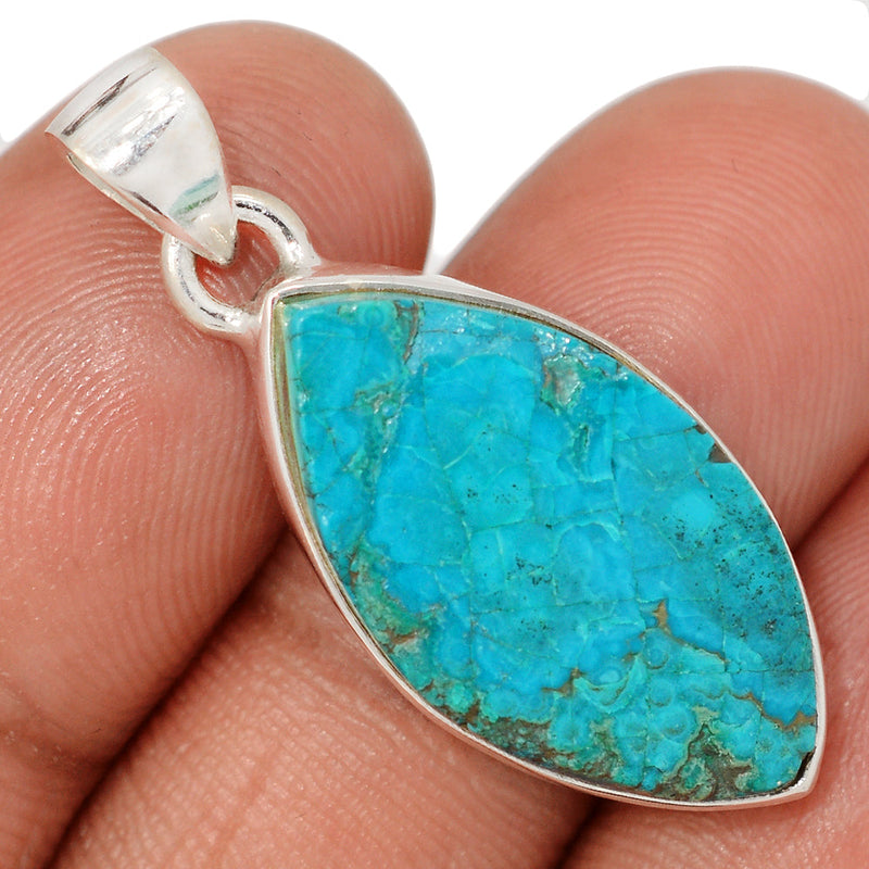 1.3" Malachite In Chrysocolla Rough Pendants - MRCP150