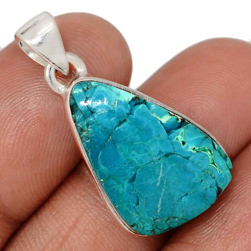 1.2" Malachite In Chrysocolla Rough Pendants - MRCP152