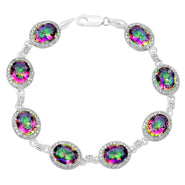 8*10 MM Oval - Mystic Topaz With CZ Bracelets - MTB58