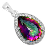 10*14 MM Pear - Mystic Topaz With CZ Pendants - MTP54