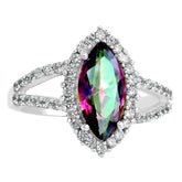 5*10 MM Marquise - Mystic Topaz With CZ Ring - MTR57