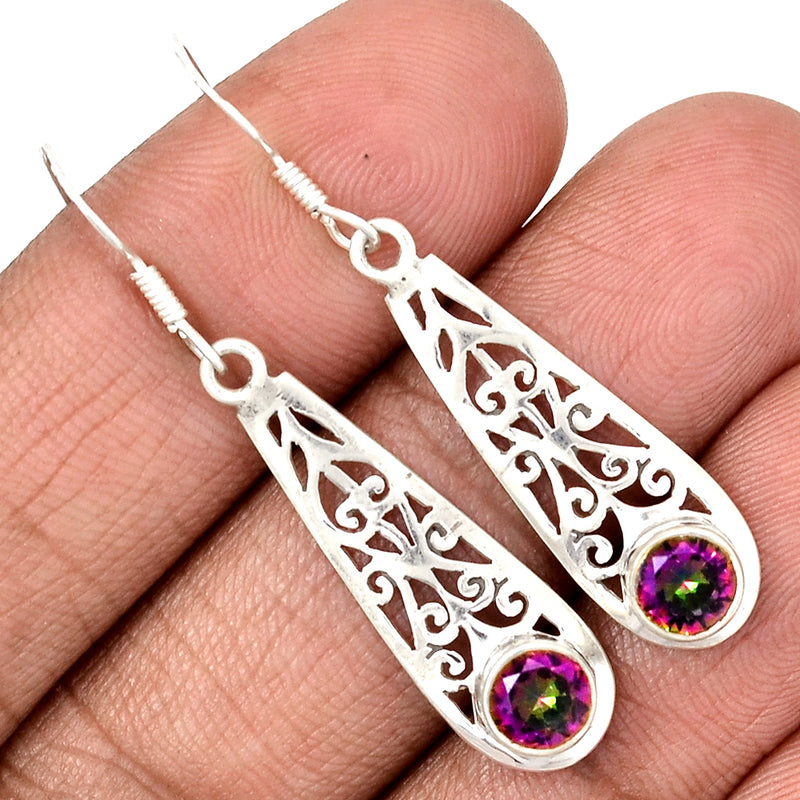 1.7" Fine Filigree - Mystic Topaz Earrings - MYSE309