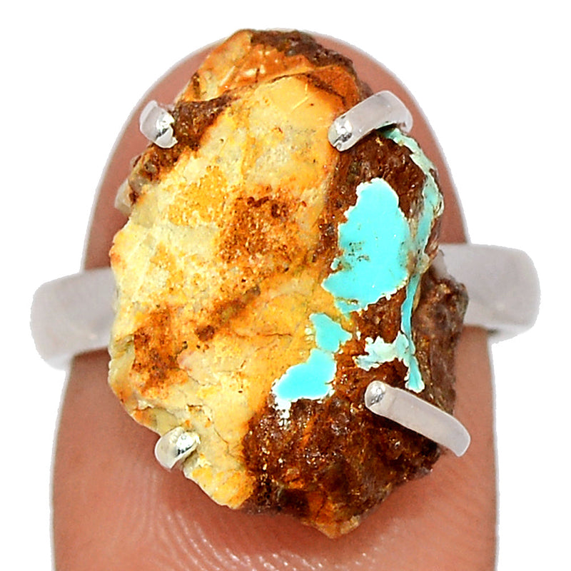 Claw - Number 8 Mine Turquoise Rough Ring - N8MR4
