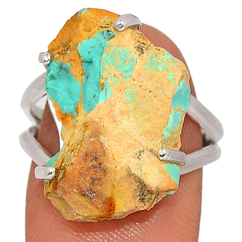 Claw - Number 8 Mine Turquoise Rough Ring - N8MR7