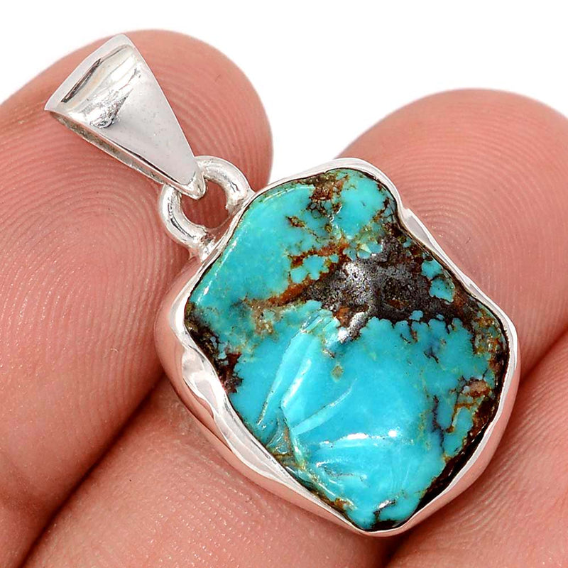 1.2" Number 8 Mine Turquoise Slice Pendants - N8SP9