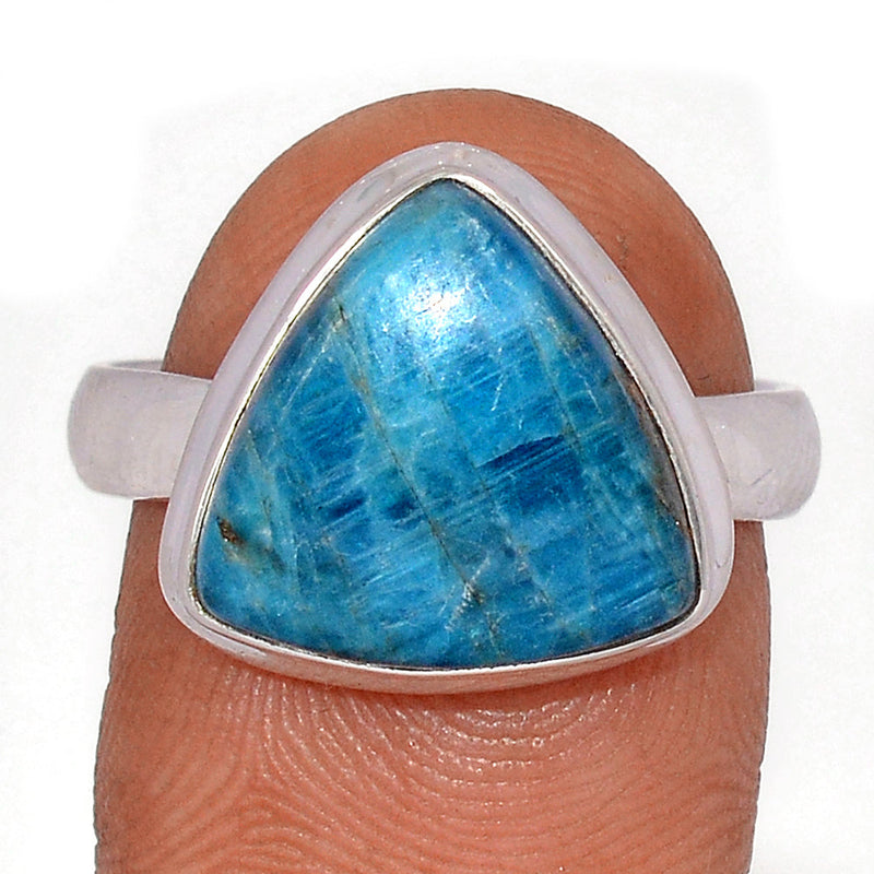 Neon Blue Apatite Cabochon Ring - NACR554