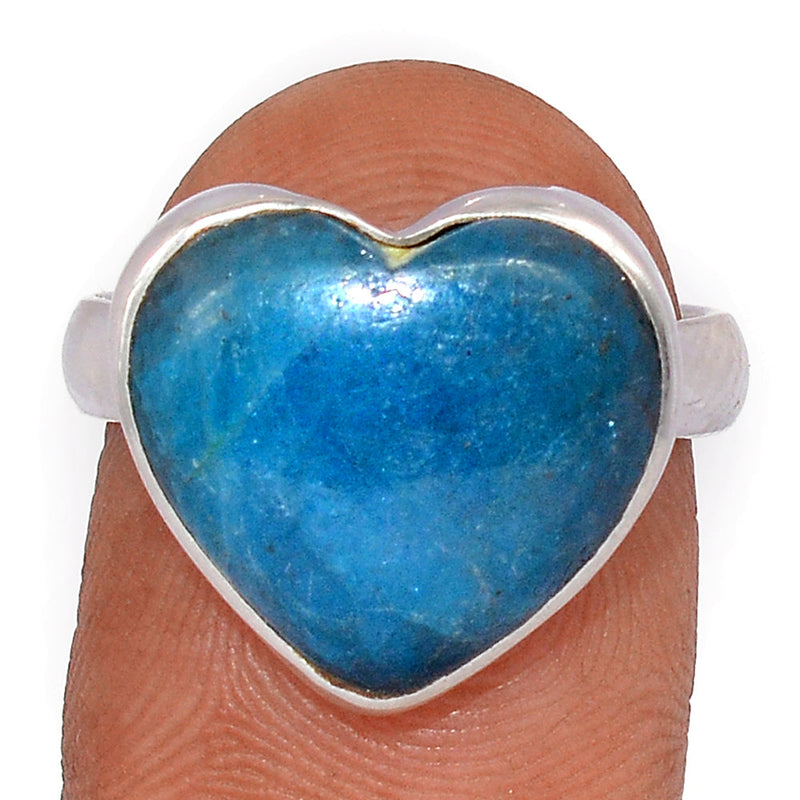 Heart - Neon Blue Apatite Cabochon Ring - NACR556