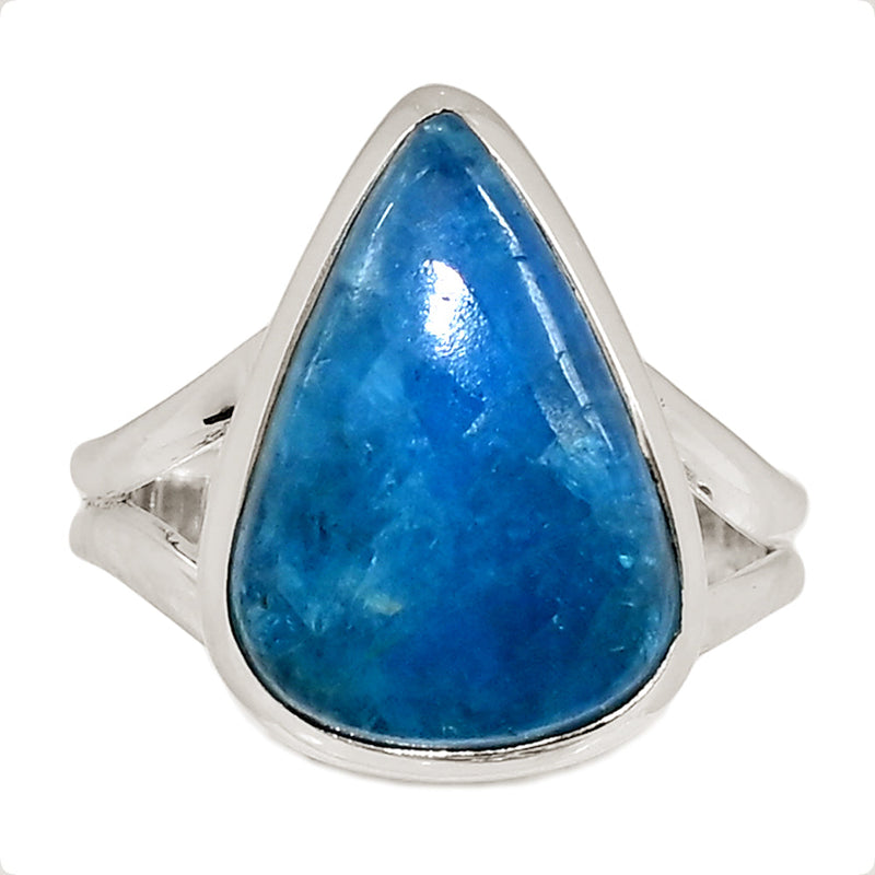Neon Blue Apatite Cabochon Ring - NACR587