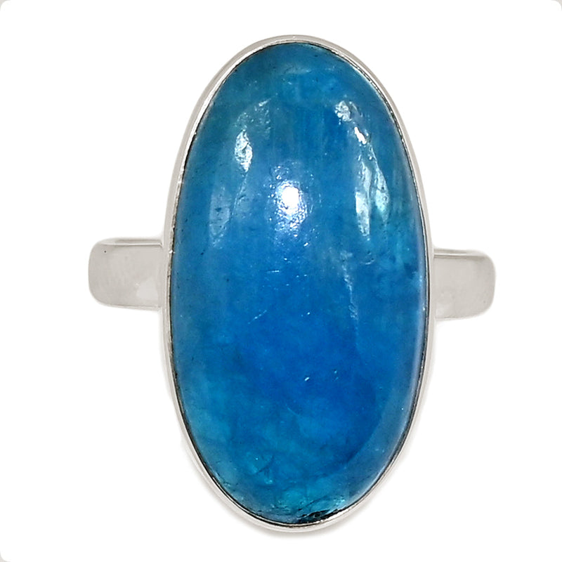 Neon Blue Apatite Cabochon Ring - NACR597