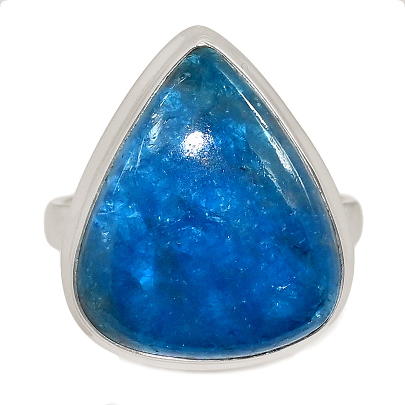 Neon Blue Apatite Cabochon Ring - NACR623