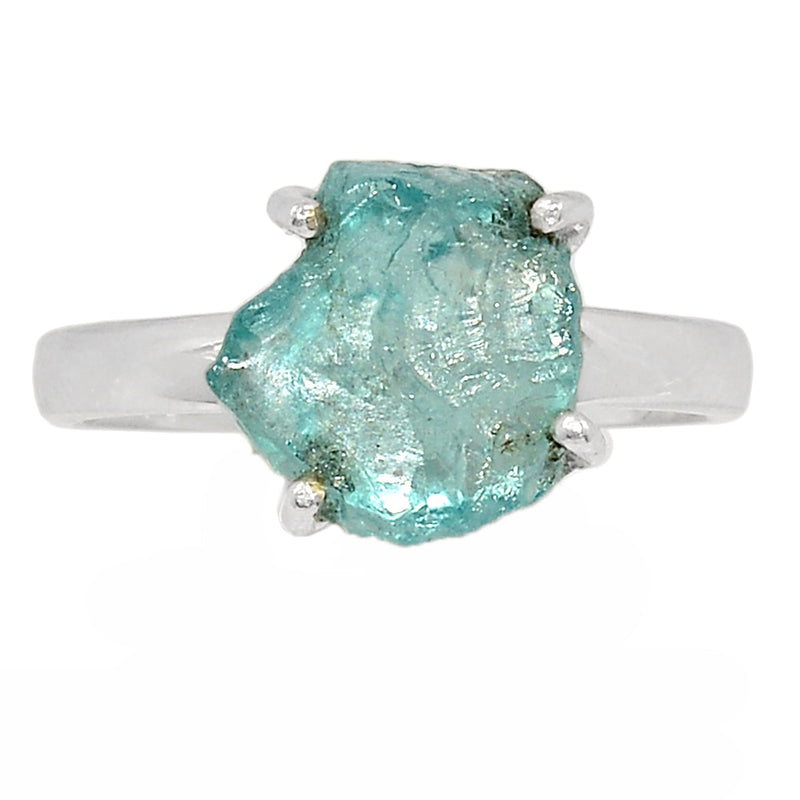 Claw - Neon Blue Apatite Rough Ring - NBAR803