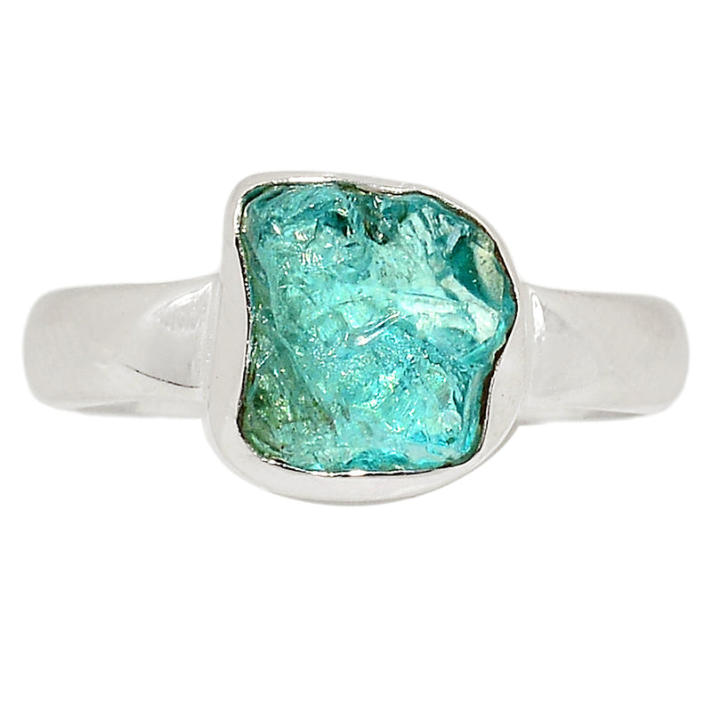 Neon Blue Apatite Rough Ring - NBAR838