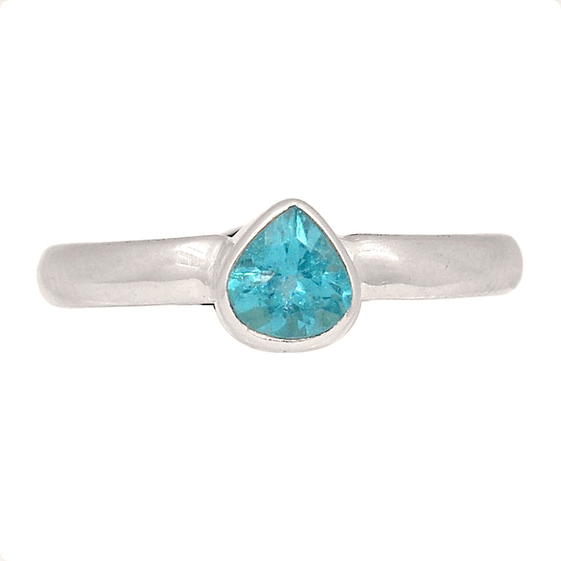 Neon Blue Apatite Faceted Ring - NBFR108