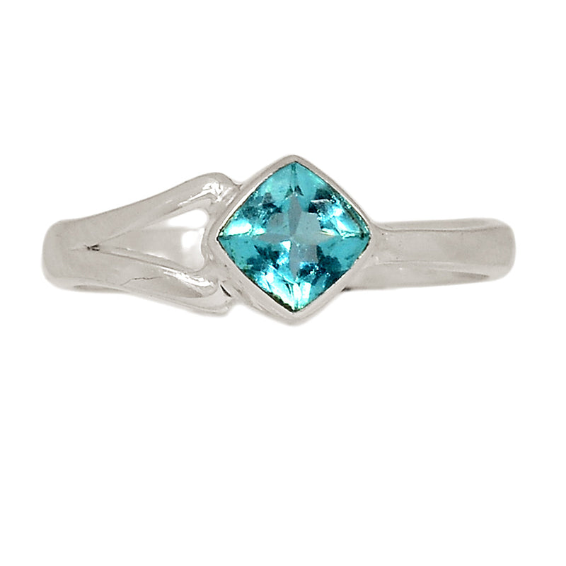 Neon Blue Apatite Faceted Ring - NBFR115