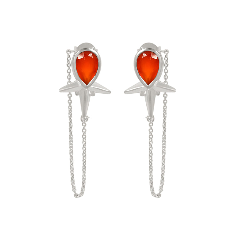 6*9 MM Pear - Red Onyx Faceted Earrings - ND-E103RO