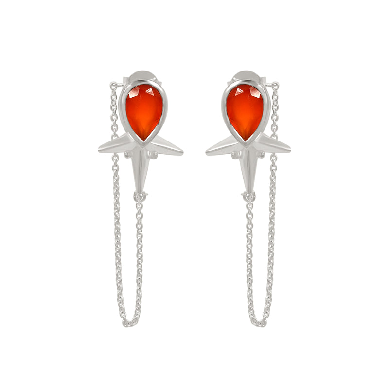 6*9 MM Pear - Red Onyx Faceted Earrings - ND-E103RO