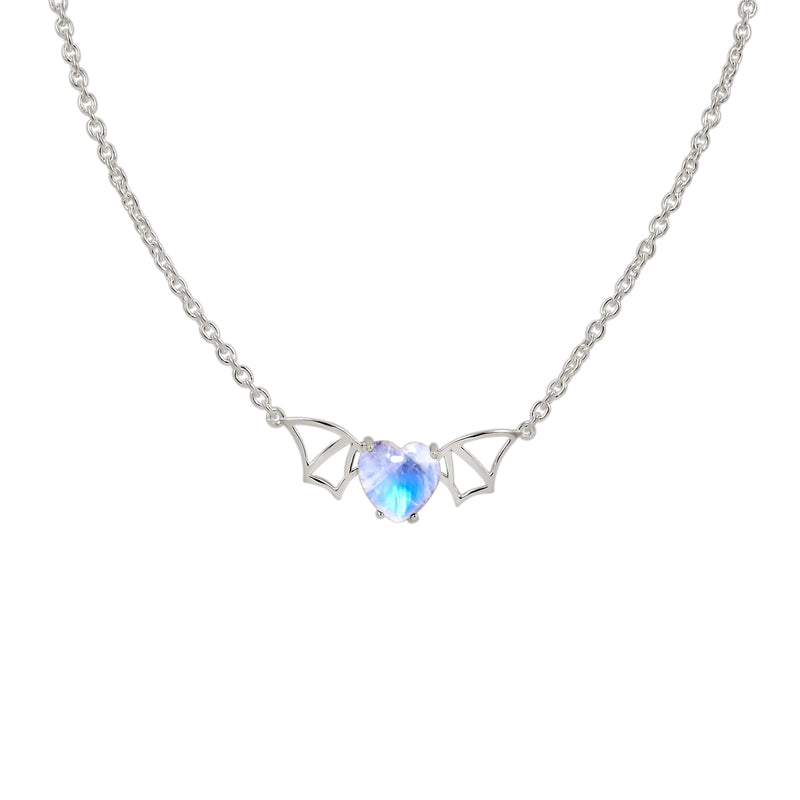 12*12 MM Heart - Rainbow Moonstone Necklace - ND-N201RM