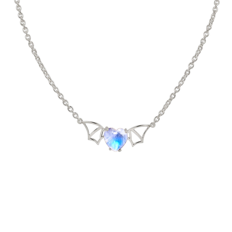 12*12 MM Heart - Rainbow Moonstone Necklace - ND-N201RM