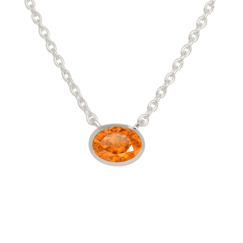 5*7 MM Oval - Mandarin Garnet Faceted Necklace - ND-N204OGF Catalogue