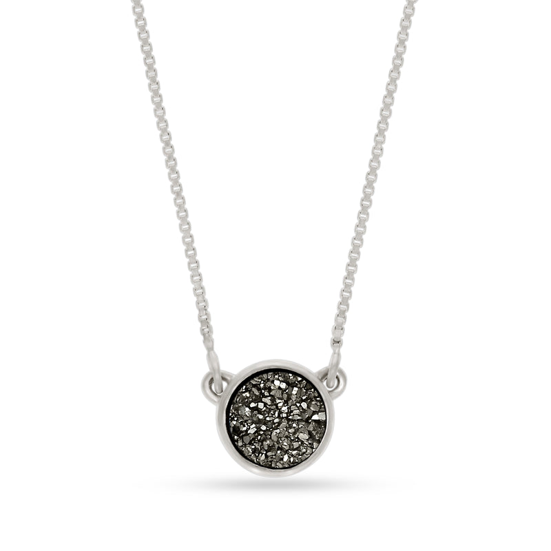 Platinium Window Druzy Necklace - ND-N211PWD