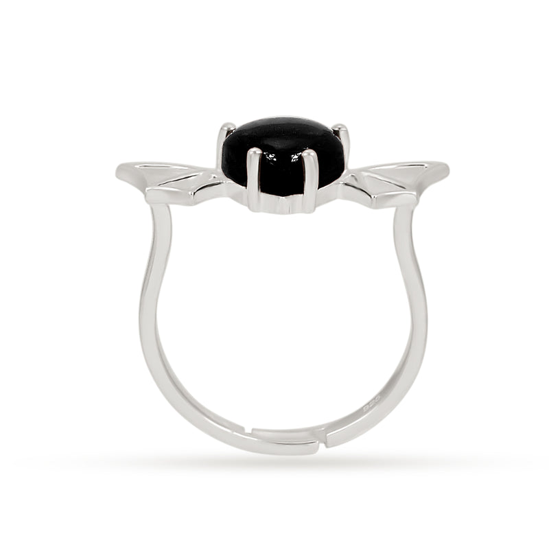 8*8 MM Heart - Black Onyx Ring - ND-R52BO Catalogue - Adjustable Ring