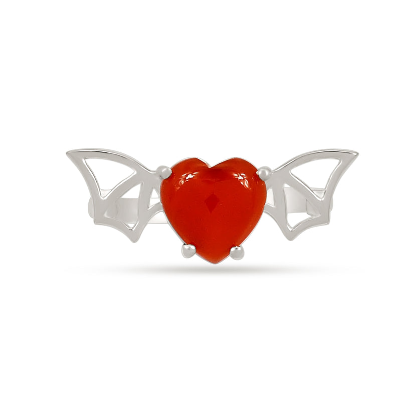 8*8 MM Heart - Red Onyx Ring - ND-R52RO Catalogue - Adjustable Ring