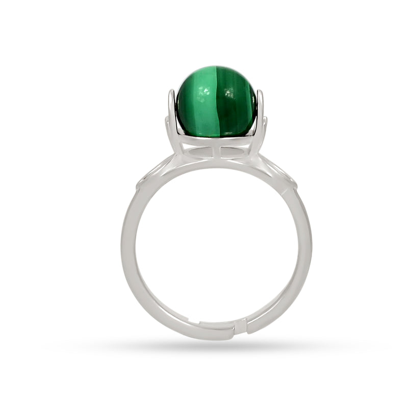 8*8 MM Round - Spin & Adjustable Ring - Malachite Ring - ND-R53ML Catalogue
