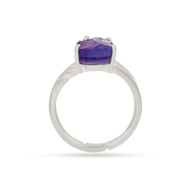 8*12 MM Pear - Amethyst Rough Ring - ND-R54AMR Catalogue - Adjustable Ring