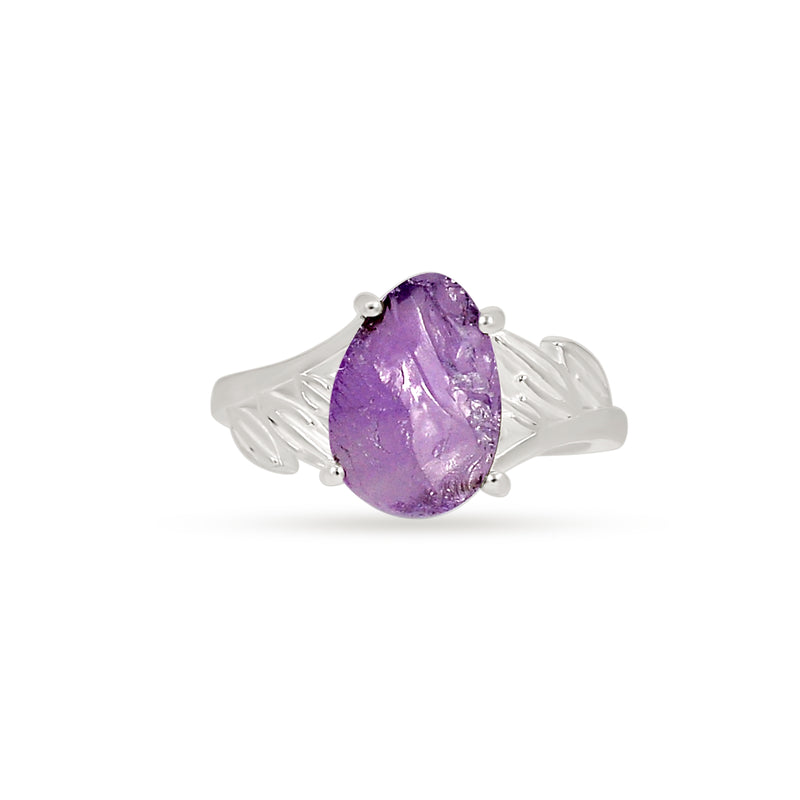 8*12 MM Pear - Amethyst Rough Ring - ND-R54AMR Catalogue - Adjustable Ring