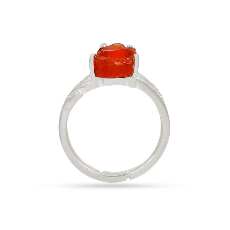 8*12 MM Pear - Red Onyx Rough Ring - ND-R54RO Catalogue - Adjustable Ring