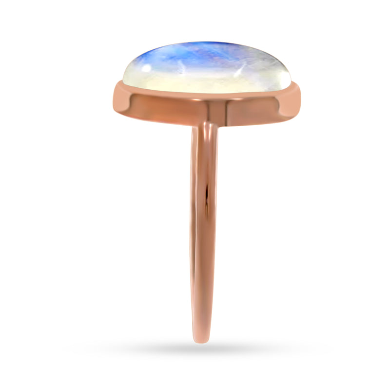 Rose Gold - Rainbow Moonstone Ring - ND-R57RM