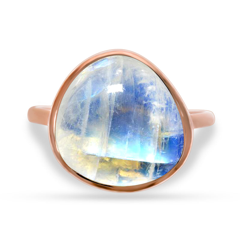 Rose Gold - Rainbow Moonstone Ring - ND-R57RM