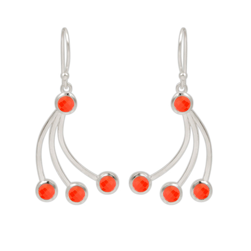 4*4 MM Round - Carnelian Faceted Earrings - ND-E107CR