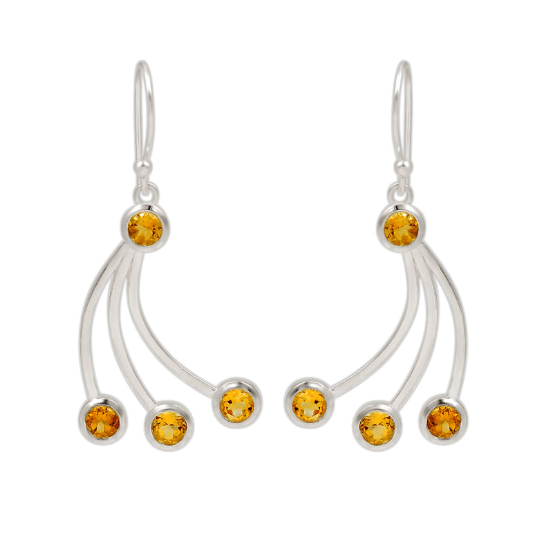 4*4 MM Round - Citrine Earrings - ND-E107C