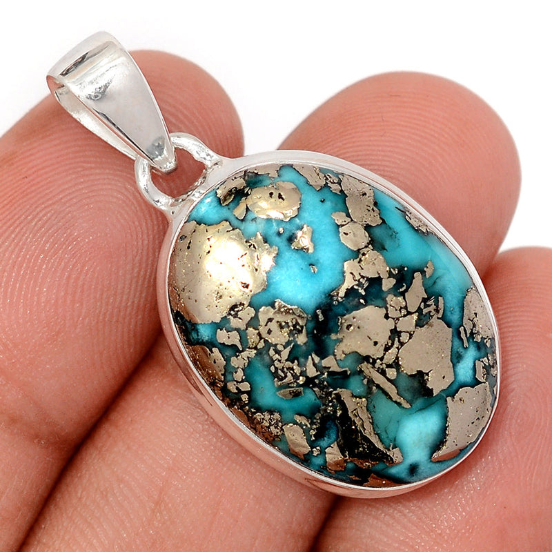 1.5" Nishapur Persian Turquoise Pendants - NITP769