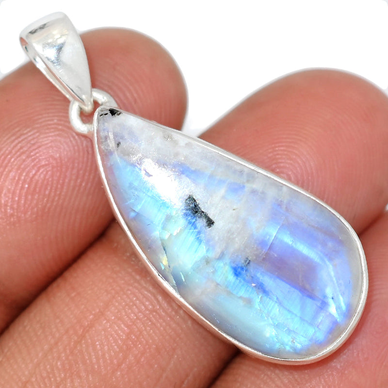 1.6" Rainbow Moonstone With Mica Cabochon Pendants - NMCP486