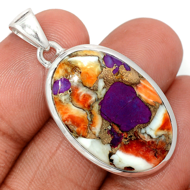 1.6" New Oyster Purple Turquoise Pendants - NOPP102