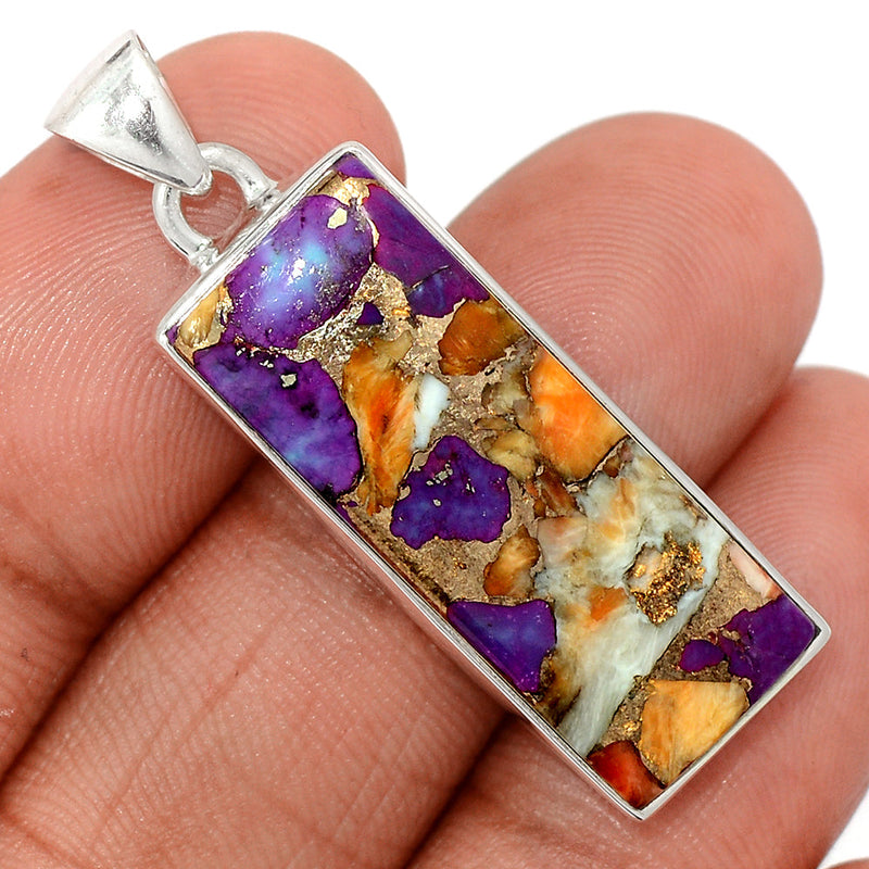 1.6" New Oyster Purple Turquoise Pendants - NOPP103