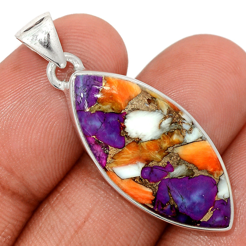 1.6" New Oyster Purple Turquoise Pendants - NOPP106