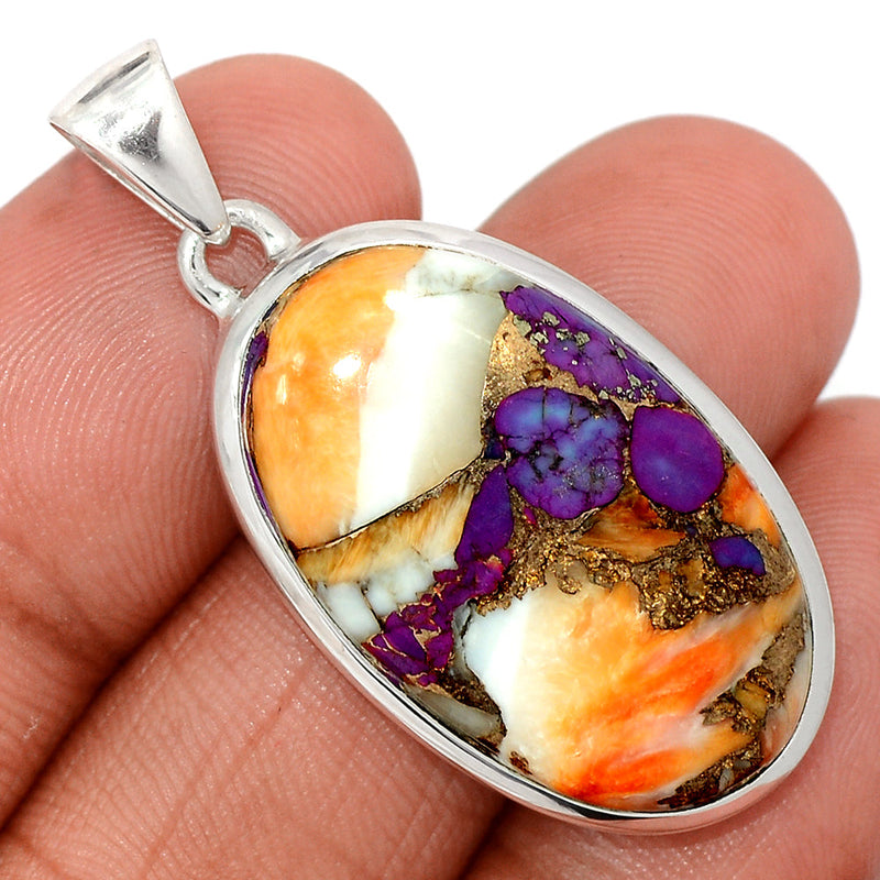 1.6" New Oyster Purple Turquoise Pendants - NOPP109