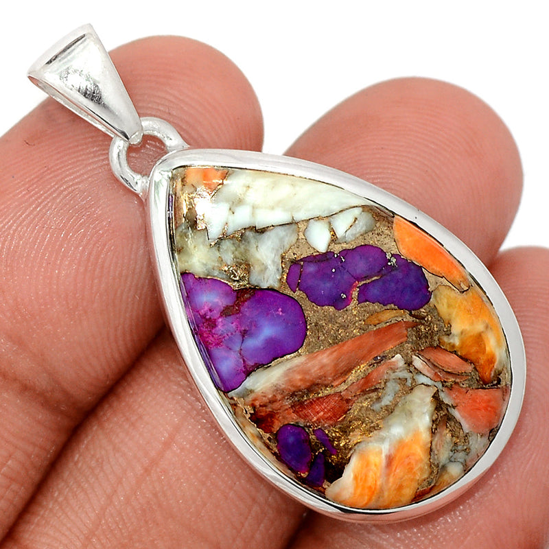 1.6" New Oyster Purple Turquoise Pendants - NOPP113