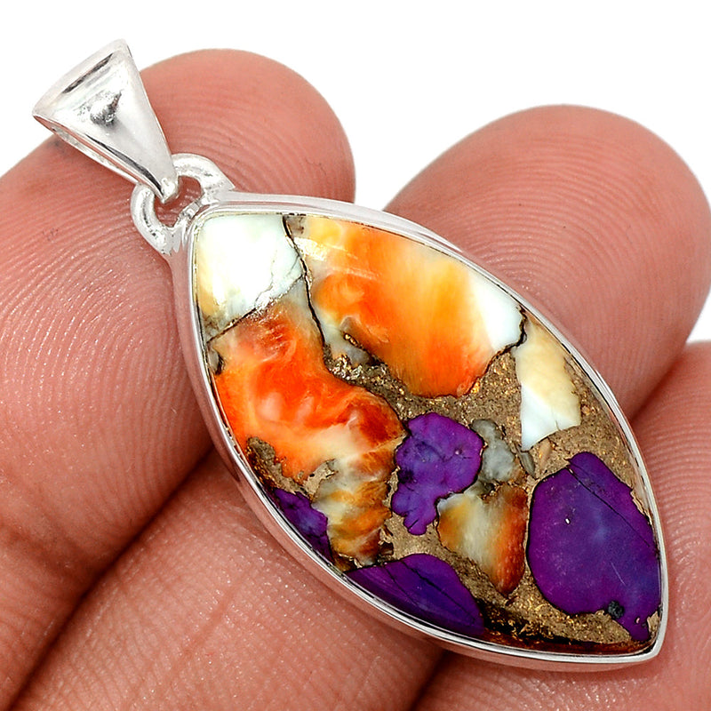 1.6" New Oyster Purple Turquoise Pendants - NOPP114