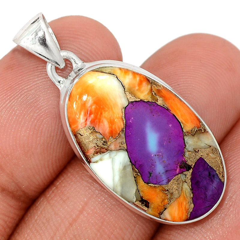 1.5" New Oyster Purple Turquoise Pendants - NOPP117