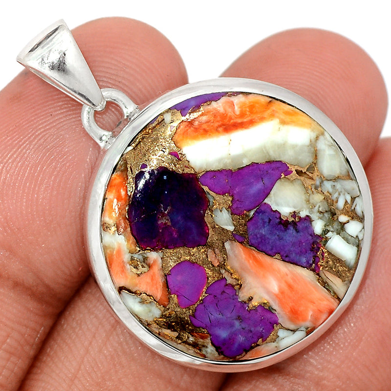 1.5" New Oyster Purple Turquoise Pendants - NOPP119