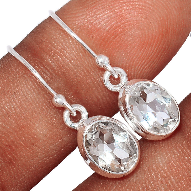 1" Natural White Topaz Earrings - NWTE154