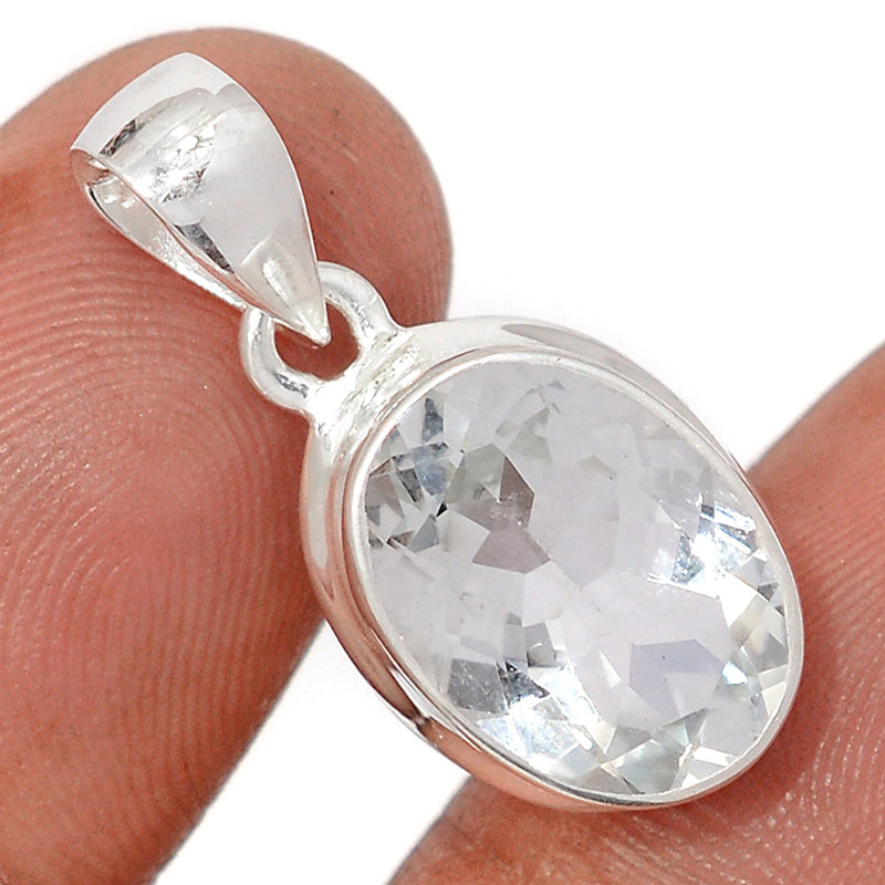1" Natural White Topaz Pendants - NWTP177