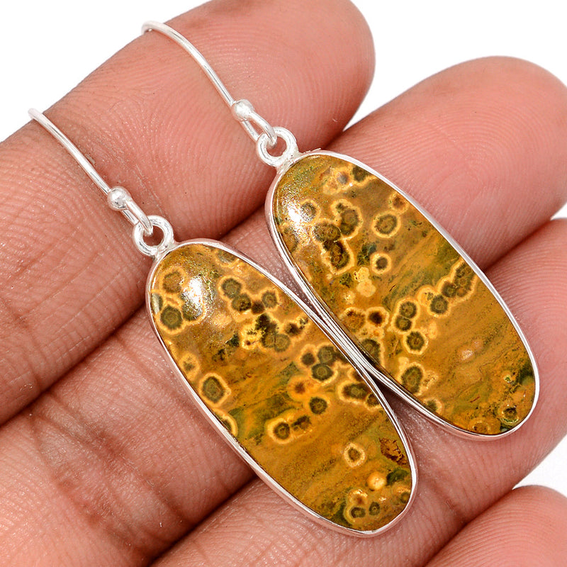 1.8" Lip Setting - Ocean Jasper Earrings - OCJE124