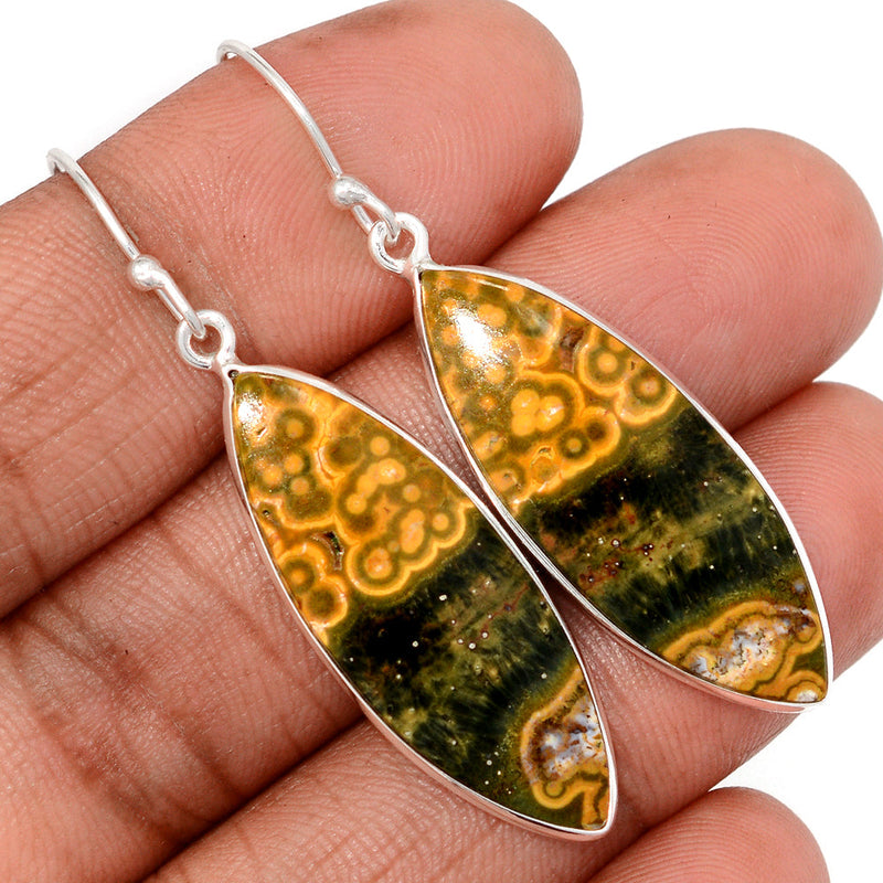 2.1" Lip Setting - Ocean Jasper Earrings - OCJE125