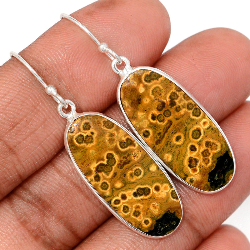 1.8" Lip Setting - Ocean Jasper Earrings - OCJE126